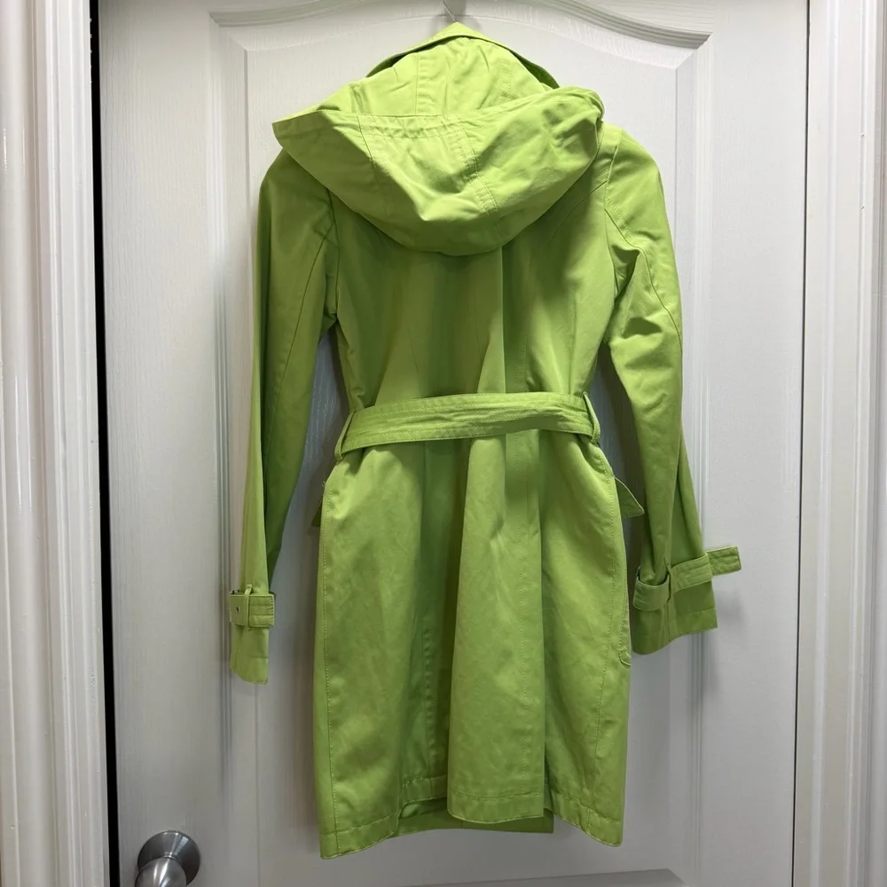 EUC - Women's Michael Kors Lime Green Coat w/Removable Hood Size PP